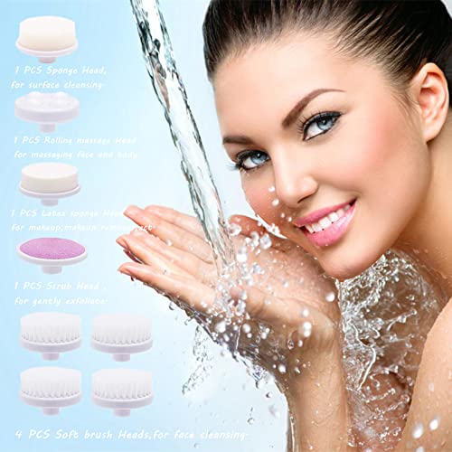 8-in-1 Facial Brush Set, Waterproof Facial Cleansing Brush Exfoliating Brush ...