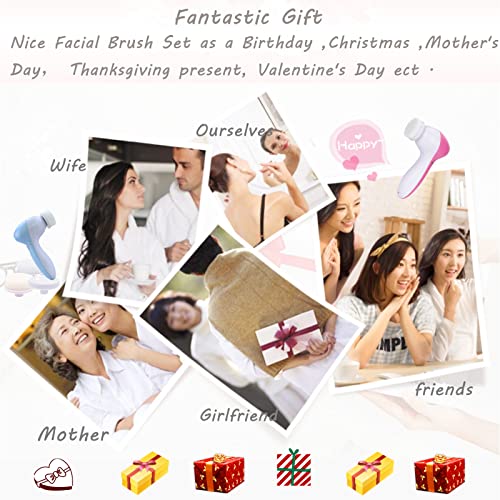 8-in-1 Facial Brush Set, Waterproof Facial Cleansing Brush Exfoliating Brush ...