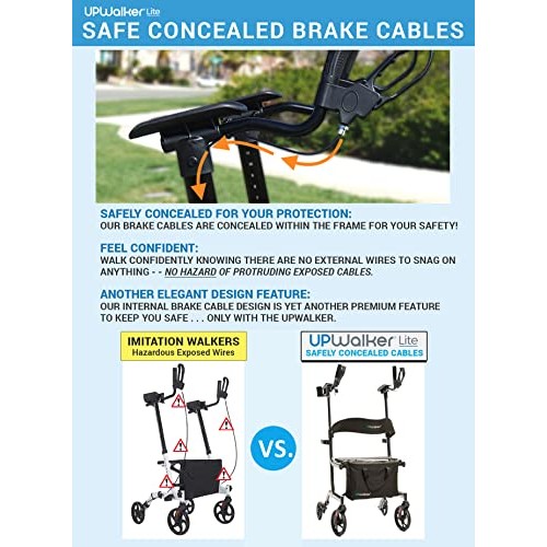 UPWalker Lite Original Upright Walker – Lightweight, Stand Up Rollator Walker...