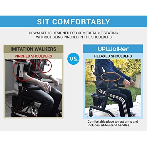 UPWalker Lite Original Upright Walker – Lightweight, Stand Up Rollator Walker...