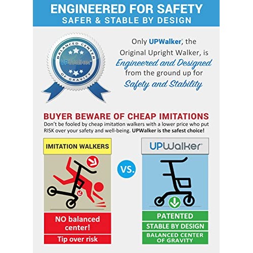 UPWalker Lite Original Upright Walker – Lightweight, Stand Up Rollator Walker...