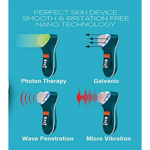 Lift Care Fusion Skin Hot & Cold Dual Facial Massager Facial Device w/Red &Bl...