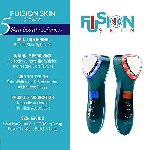Lift Care Fusion Skin Hot & Cold Dual Facial Massager Facial Device w/Red &Bl...