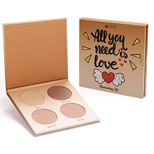 Highlighter Palette，Highlighter Makeup Palette, Glow Bronzer Highlighter Pow...