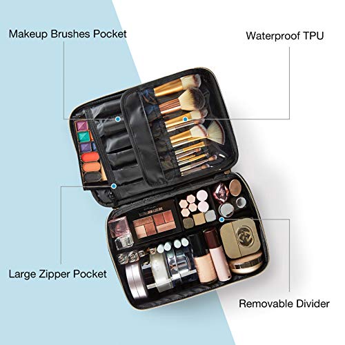 Travel Makeup Bag, LIGHT FLIGHT Large Cosmetic Bag for Women Makeup Case Orga...