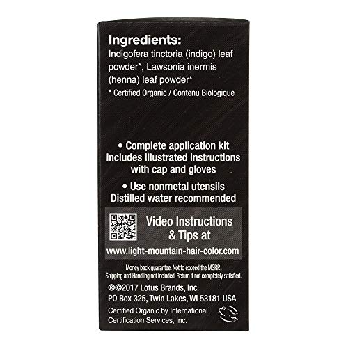 Light Mountain Natural Hair Color & Conditioner, Black, 4 oz (113 g) (Pack of 3)