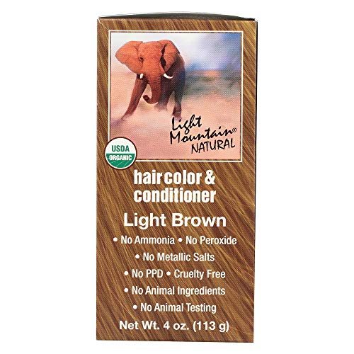Light Mountain Natural Hair Color & Conditioner, Light Brown, 4 oz (113 g) (P...
