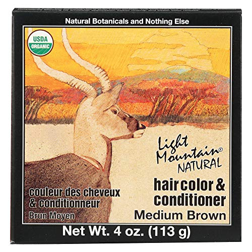 Light Mountain Natural Hair Color & Conditioner, Medium Brown, 4 oz (113 g) (...
