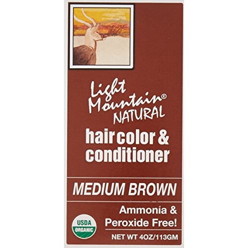 Light Mountain Natural Hair Color & Conditioner, Medium Brown, 4 oz (113 g) (...