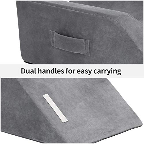 LightEase Memory Foam Leg Support and Elevation Pillow w/Dual Handles for Sur...