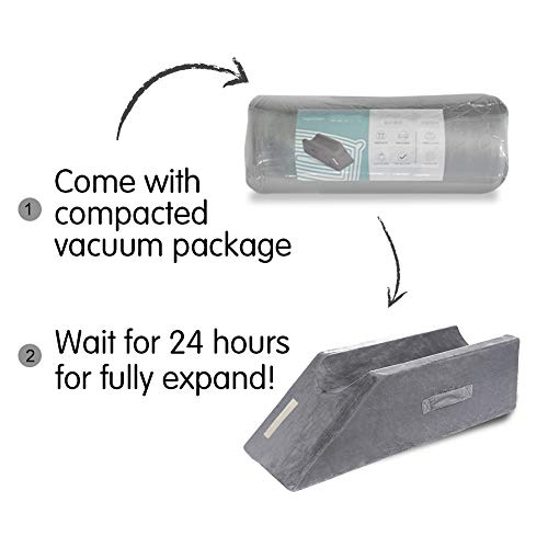 LightEase Memory Foam Leg Support and Elevation Pillow w/Dual Handles for Sur...