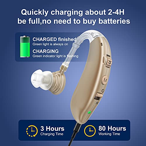 Hearing Aids for Seniors Rechargeable with Noise Cancelling, Nano Hearing Aid...