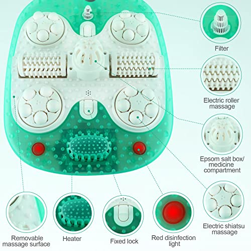 Foot Spa with Heat and Massage and Jets with Motorized Rollers, Foot Massager...