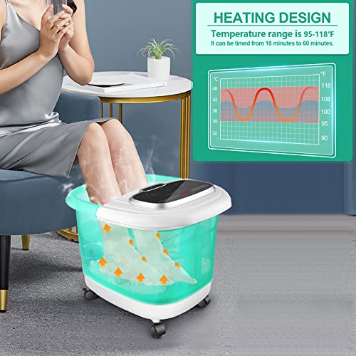 Foot Spa with Heat and Massage and Jets with Motorized Rollers, Foot Massager...