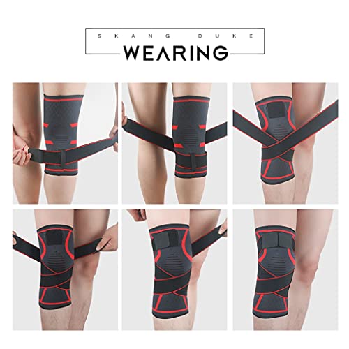 2PCS Sports Knee Pad Men Pressurized Elastic Support Fitness Gear Basketball ...