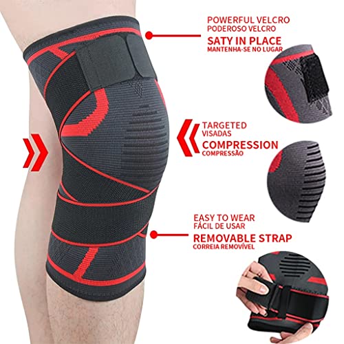 2PCS Sports Knee Pad Men Pressurized Elastic Support Fitness Gear Basketball ...