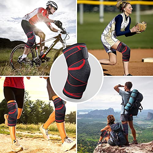 2PCS Sports Knee Pad Men Pressurized Elastic Support Fitness Gear Basketball ...