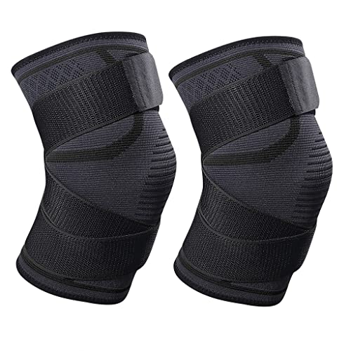 2PCS Sports Knee Pad Men Pressurized Elastic Support Fitness Gear Basketball ...