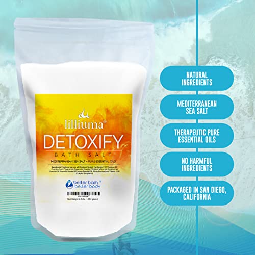 Detoxify Bath Salt 40 Ounces Mediterranean Sea Salt with Peppermint, Frankinc...