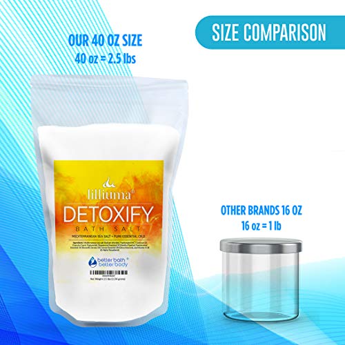 Detoxify Bath Salt 40 Ounces Mediterranean Sea Salt with Peppermint, Frankinc...