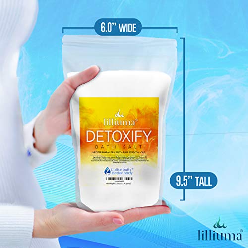 Detoxify Bath Salt 40 Ounces Mediterranean Sea Salt with Peppermint, Frankinc...