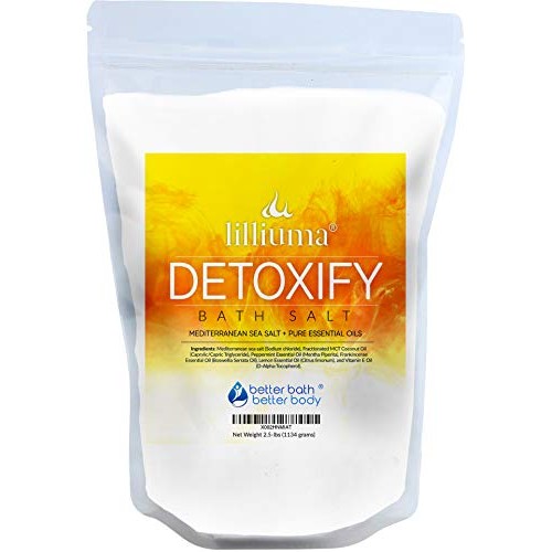 Detoxify Bath Salt 40 Ounces Mediterranean Sea Salt with Peppermint, Frankinc...