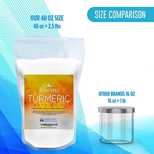 Turmeric Bath Salt 40 Ounces Mediterranean Sea Salt with Turmeric, Lemon, and...