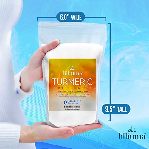 Turmeric Bath Salt 40 Ounces Mediterranean Sea Salt with Turmeric, Lemon, and...