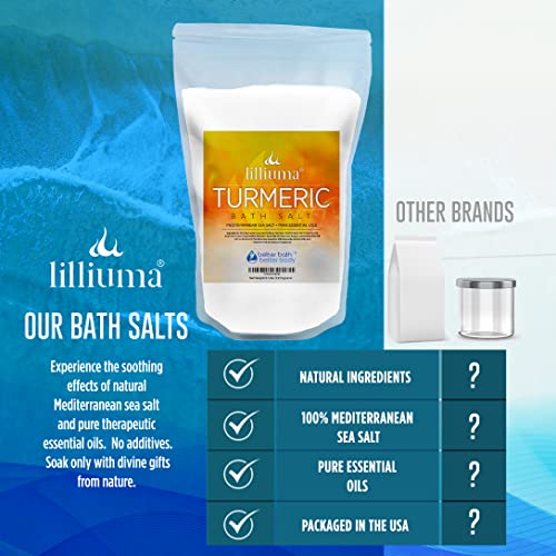 Turmeric Bath Salt 40 Ounces Mediterranean Sea Salt with Turmeric, Lemon, and...