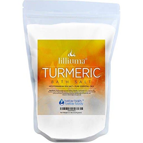 Turmeric Bath Salt 40 Ounces Mediterranean Sea Salt with Turmeric, Lemon, and...