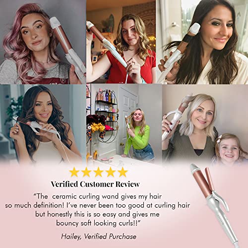 Curling Iron - 1 1/4 Inch Barrel Curling Wand for All Hair Types, Ceramic Hai...