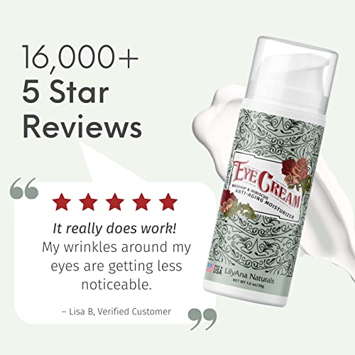LilyAna Naturals Eye Cream - Made in USA, Eye Cream for Dark Circles and Puff...