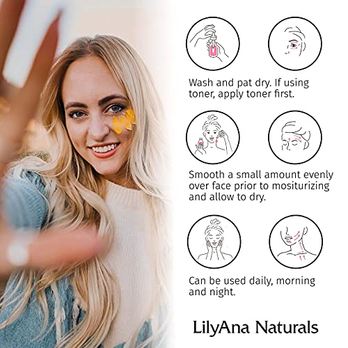 LilyAna Naturals Vitamin C Serum for Face - Made in USA, Face Serum with Hyal...