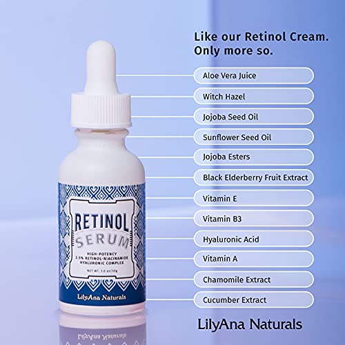 Retinol Serum by LilyAna Naturals - Retinol Serum for Face has pure retinol (...