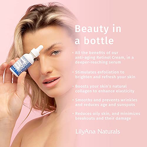 Retinol Serum by LilyAna Naturals - Retinol Serum for Face has pure retinol (...