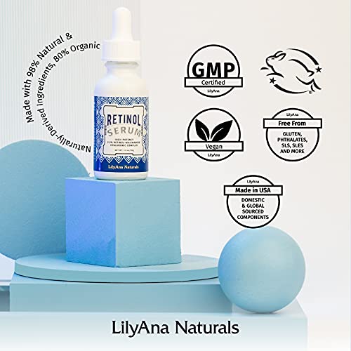 Retinol Serum by LilyAna Naturals - Retinol Serum for Face has pure retinol (...