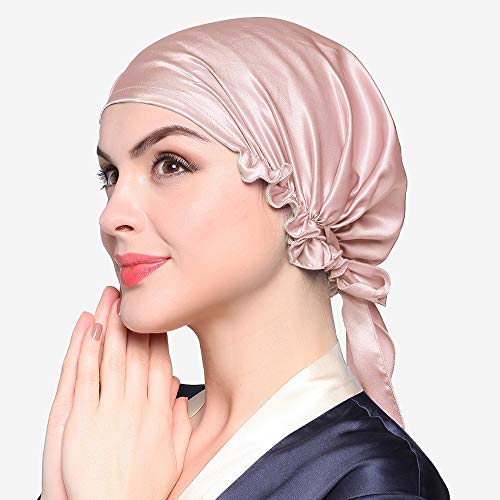LilySilk Silk Sleeping Cap for Hair Stretchy -Night Cap- for Women 100 Real S...