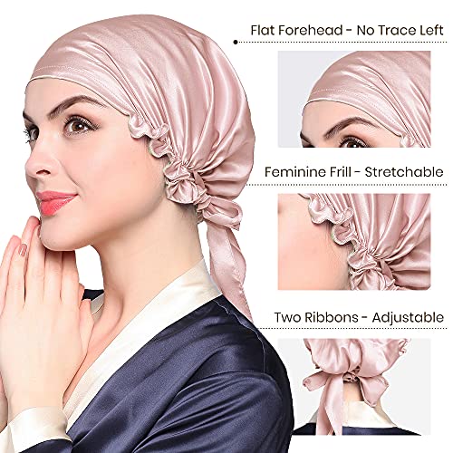 LilySilk Silk Sleeping Cap for Hair Stretchy -Night Cap- for Women 100 Real S...