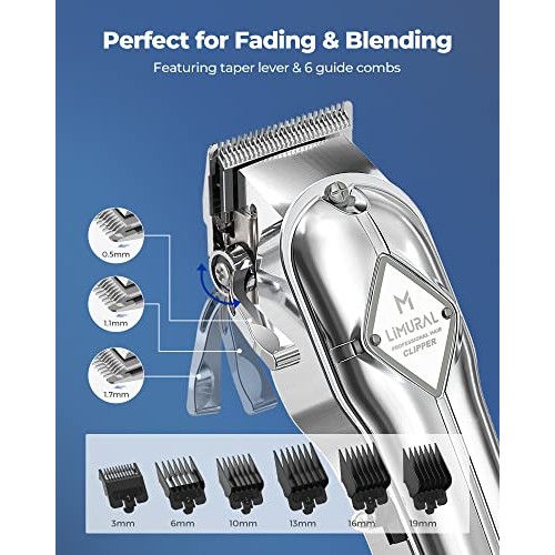 Limural Hair Clippers for Men Professional - Cordless Barber Clippers for Hai...
