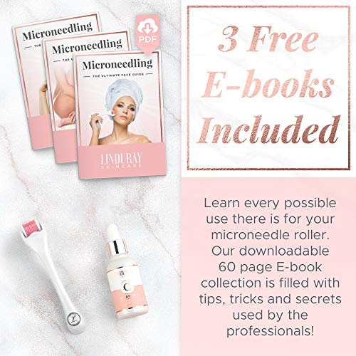 Derma Roller Microneedling Kit for Face 0.30mm - Complete Skin Set with Vitam...