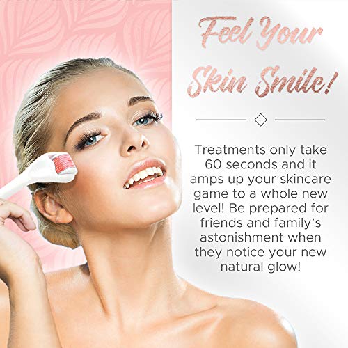 Derma Roller Microneedling Kit for Face 0.30mm - Complete Skin Set with Vitam...