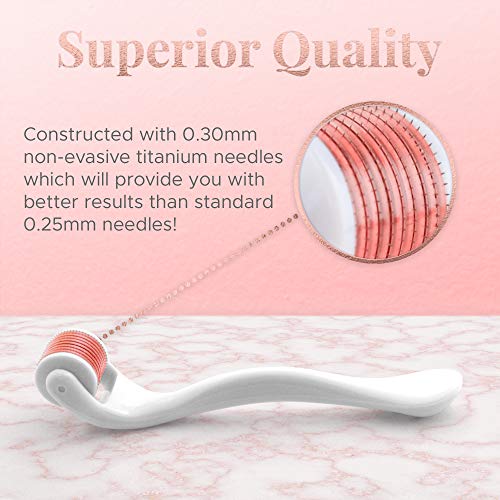 Derma Roller Microneedling Kit for Face 0.30mm - Complete Skin Set with Vitam...