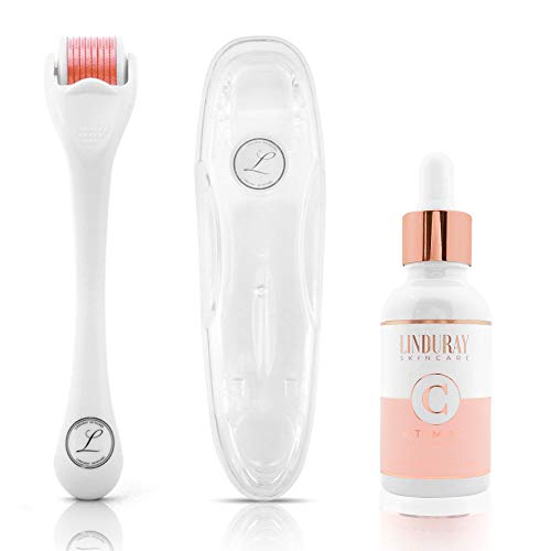 Derma Roller Microneedling Kit for Face 0.30mm - Complete Skin Set with Vitam...