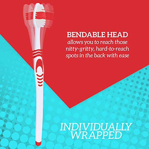 25 Bulk Toothbrushes | Individually Wrapped | Manual Disposable Travel Toothb...