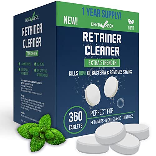 Retainer Cleaning Tablets, Denture Cleaning Tablets with Free Denture Case, D...