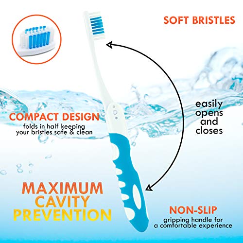 Travel Toothbrush, Portable Toothbrush Built in Cover, Travel Size Toothbrush...
