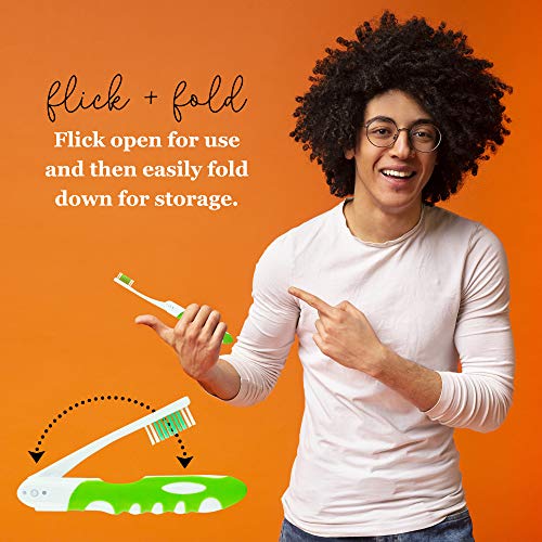 Travel Toothbrush, Portable Toothbrush Built in Cover, Travel Size Toothbrush...