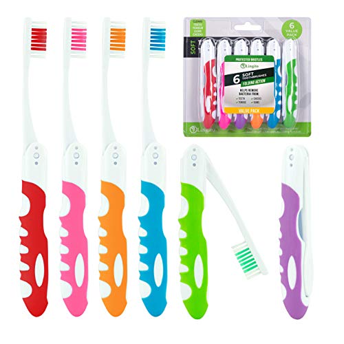 Travel Toothbrush, Portable Toothbrush Built in Cover, Travel Size Toothbrush...