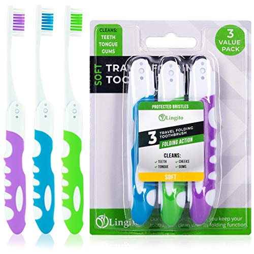 Travel Toothbrush, Portable Toothbrush Built in Cover, Travel Size Toothbrush...