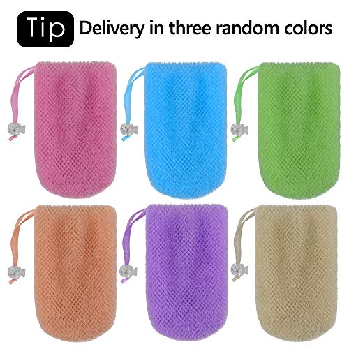 Linkidea 3 Pcs Soap Bag, Exfoliating Soap Saver Pouch, Exfoliator Sponge Soap...
